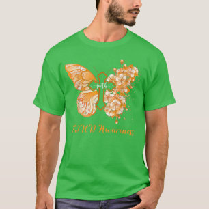 Frauen Orange Butterfly Faith ADHD Awareness 1312 T-Shirt