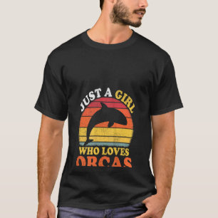 Frauen Orca Fisch Vintag nur ein Mädchen, das Lieb T-Shirt