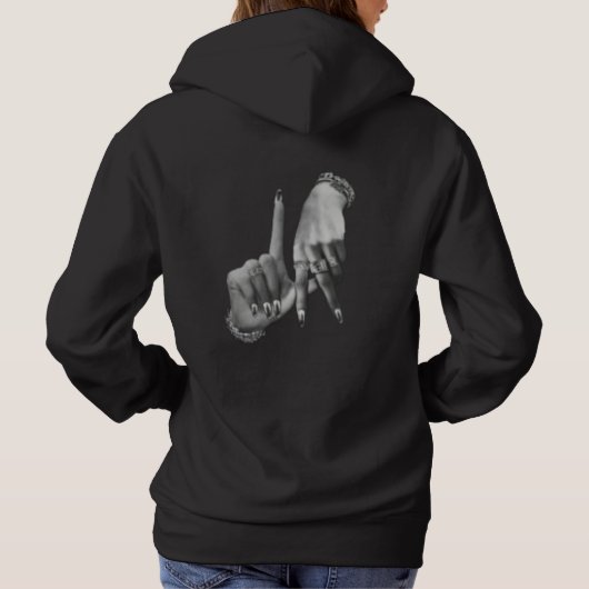 Frauen Oversized Hoodie mit Slogan Print (Rückseite)