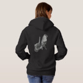 Frauen Oversized Hoodie mit Slogan Print (Schwarz voll)