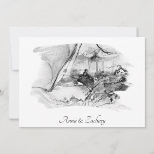 *~* Frauen Pagode Japan UAWG QR AR27 Hochzeit Einladung