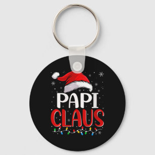 Frauen Papi Claus Weihnachtsleuchten Matching Fami Schlüsselanhänger