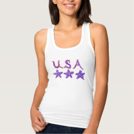 Frauen Patriotische USA Sterne Rot, Weiß, Blau Tank Top