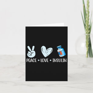 Frauen Peace Liebe Insulin V-Nacken _1 Karte