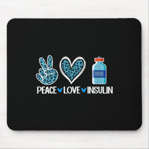 Frauen Peace Liebe Insulin V-Nacken Mousepad