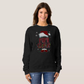 Frauen Personalisiert Mimi Claus Weihnachtsmannmüt Sweatshirt (Vorne ganz)