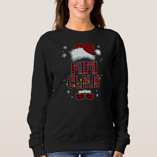 Frauen Personalisiert Mimi Claus Weihnachtsmannmüt Sweatshirt (Vorderseite)