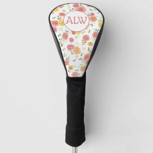 Frauen Personalisierte Initialen Blumen Golf Head Headcover