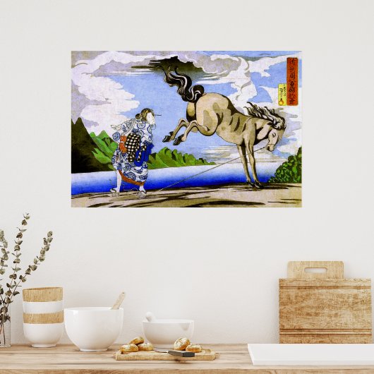 Frauen & Pferde Kuniyoshi Japanisch Kunstkunst Poster (Küche)