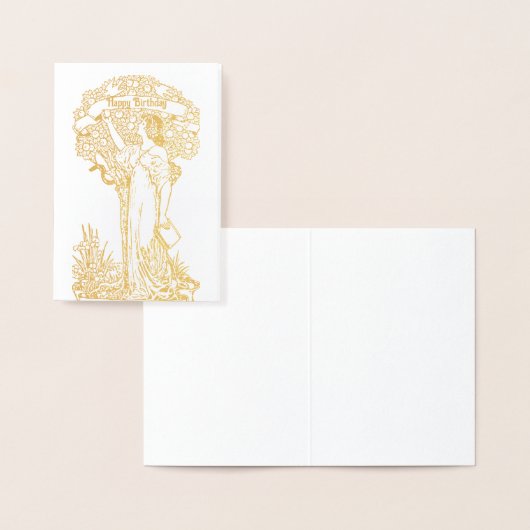 Frauen pflücken Äpfel Happy Birthday Folienkarte (Anzeige)