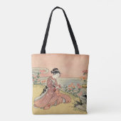 Frauen pflücken Chrysanthemen Tasche (Rückseite)