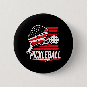 Frauen Pickleball 4. Juli Amerikanische Flagge Button