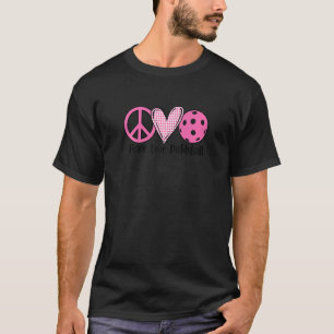 Frauen Pickleball Frauen Ermüdung Frieden Liebe Pi T-Shirt