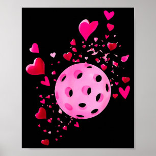 Frauen Pickleball Valentinstag Herz Liebe Poster