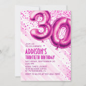 Frauen Pink 30. Geburtstag Einladung (Vorderseite)