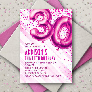 Frauen Pink 30. Geburtstag Einladung