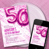 Frauen Pink 50. Geburtstag Einladung