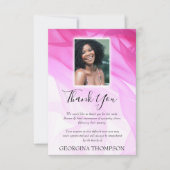 Frauen Pink-Beerdigung Dankeskarte (Vorderseite)