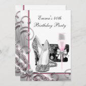 Frauen Pink Birthday Party Einladung (Vorne/Hinten)
