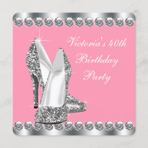 Frauen Pink Birthday Party Einladung