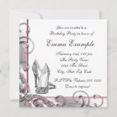 Frauen Pink Birthday Party Einladung (Rückseite)