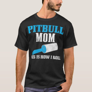Frauen Pitbull Mama Hund Hair Funny Pitbull Mama V T-Shirt