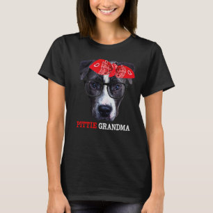 Frauen Pittie Oma Pitbull Hundelmütter Tag T-Shirt