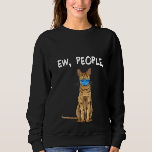 Frauen Pixiebob Ew Menschen Katzenmaske tragen Sweatshirt (Vorderseite)