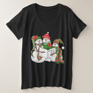 Frauen plus Größe Watercolor Snowman-T - Shirt