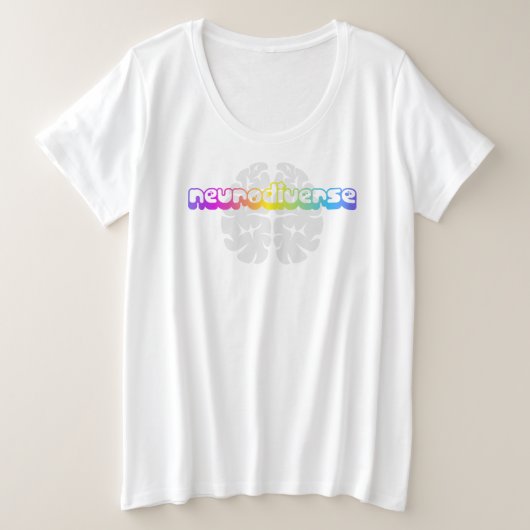 Frauen plus psychischer Regenbogen Neurodiverser Große Größe T-Shirt (Design vorne)