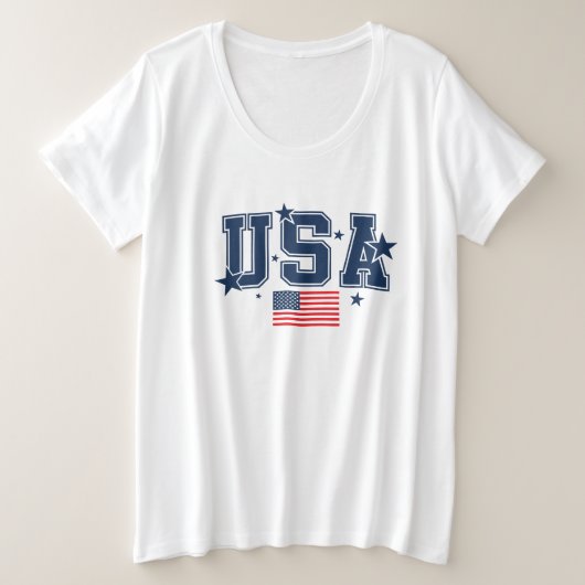 Frauen Plus Size Patriotisches T-Shirt (Design vorne)
