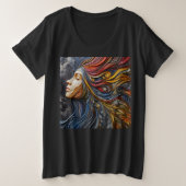Frauen plus T - Shirt mit Kunstausdruck 6 (Design vorne)