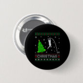 Frauen Pole Vault Xmas Tree Lighting Ugly Christma Button (Vorne & Hinten)
