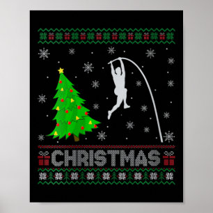 Frauen Pole Vault Xmas Tree Lighting Ugly Christma Poster