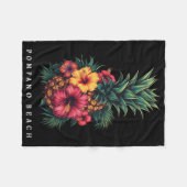 Frauen Pompano Beach Florida Fl Retro Ananas Hi Fleecedecke (Vorderseite (Horizontal))
