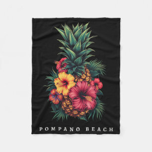 Frauen Pompano Beach Florida Fl Retro Ananas Hi Fleecedecke