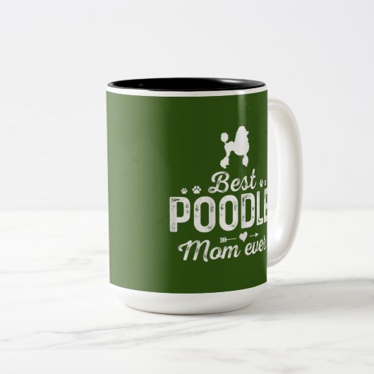 Frauen Poodle Mama Hunde Mama bester Begleiter Zweifarbige Tasse (VorderseiteRechts)