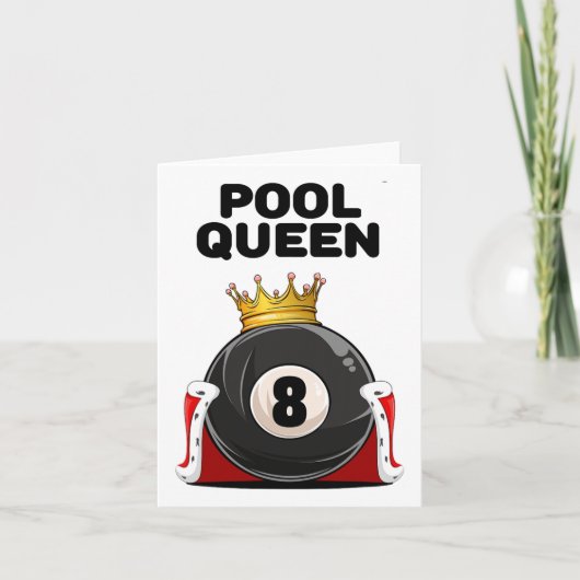 Frauen Pool Shirts für Mädchen Pool Queen White Wo Karte (Vorderseite)