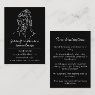 Frauen Portrait Jewellry Care Cards Visitenkarte