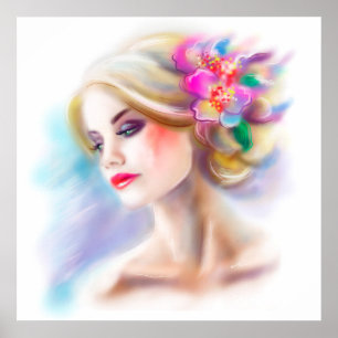 Frauen-Porträtmode des Plakats schöne Poster