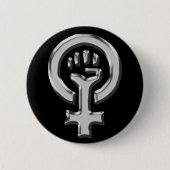 Frauen-Power-Chromknopf Button (Vorderseite)