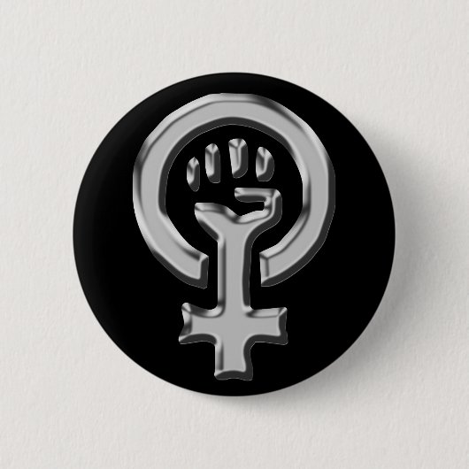 Frauen-Power-Chromknopf Button (Vorderseite)