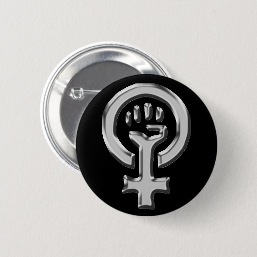 Frauen-Power-Chromknopf Button (Vorne & Hinten)