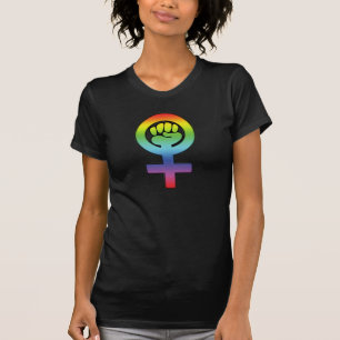 Frauen-Power-feministische lesbische T-Shirt