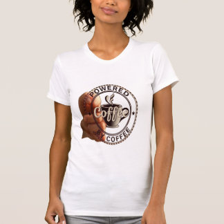 Frauen "Powered By Coffee" Vintage-Grafik T-Shirt