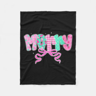Frauen Präppy Coquette Fröhliche Schleife Vintage Fleecedecke