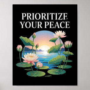 Frauen priorisieren Ihren Frieden Mental Health Aw Poster