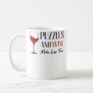 Frauen Puzzles und Wein Puzzle-Teil Spiel Jigsaw P Kaffeetasse