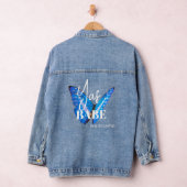 Frauen Quote Blue Butterfly Yas Babe Jeansjacke (Hangar)