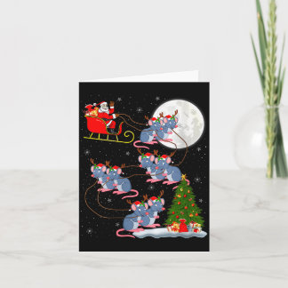 Frauen Ratten Nagetiere Weihnachtsmann Schlitten F Karte
